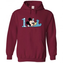 Animated Mouse for 1st Birthday Unisex Classic Kids Pullover Hoodie							 									 									